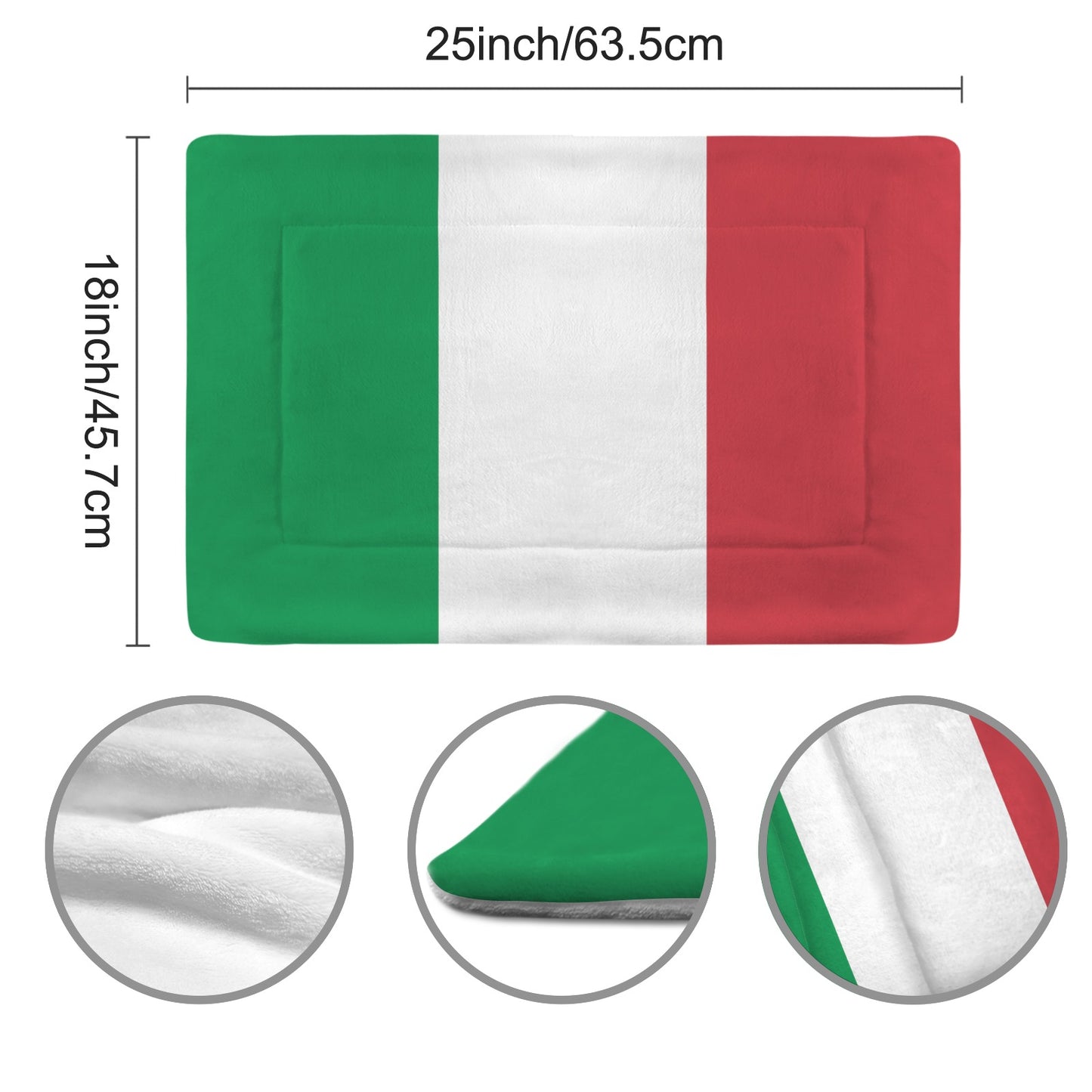 Italy Flag Inspired Pet Mat 25x18inch (Made in the USA)
