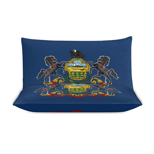 Pennsylvania Flag Inspired 3-Piece Bedding Set (1 Duvet Cover + 2 Pillow Shams) – 102"×90"