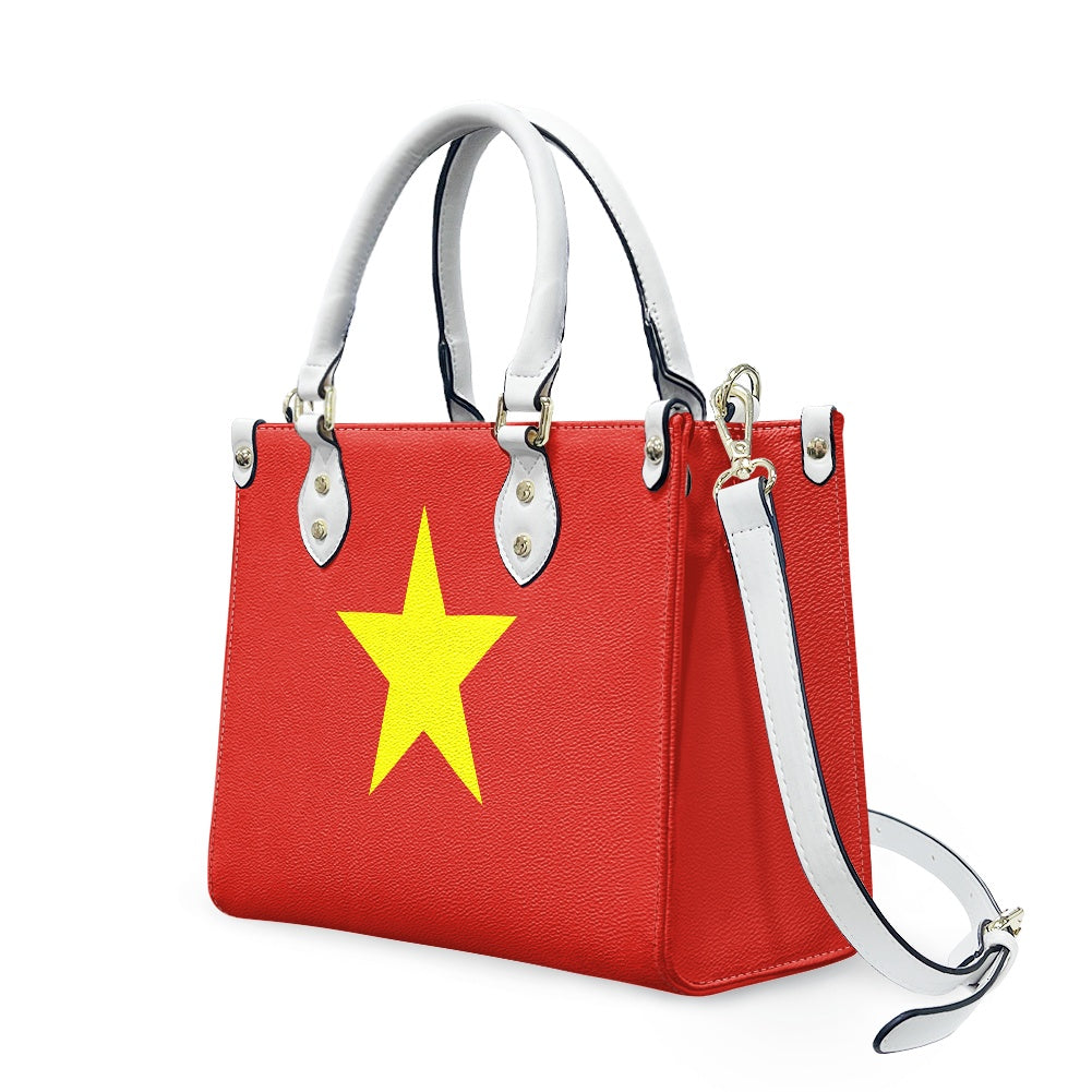 Vietnam Flag Star Style PU Leather Handbag – Bold and Versatile - Luv My Flag