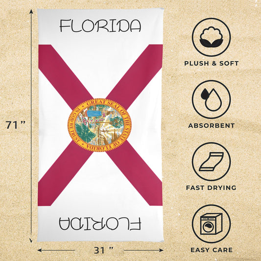 Florida Flag Beach Towel 31"x71" (Made in USA)