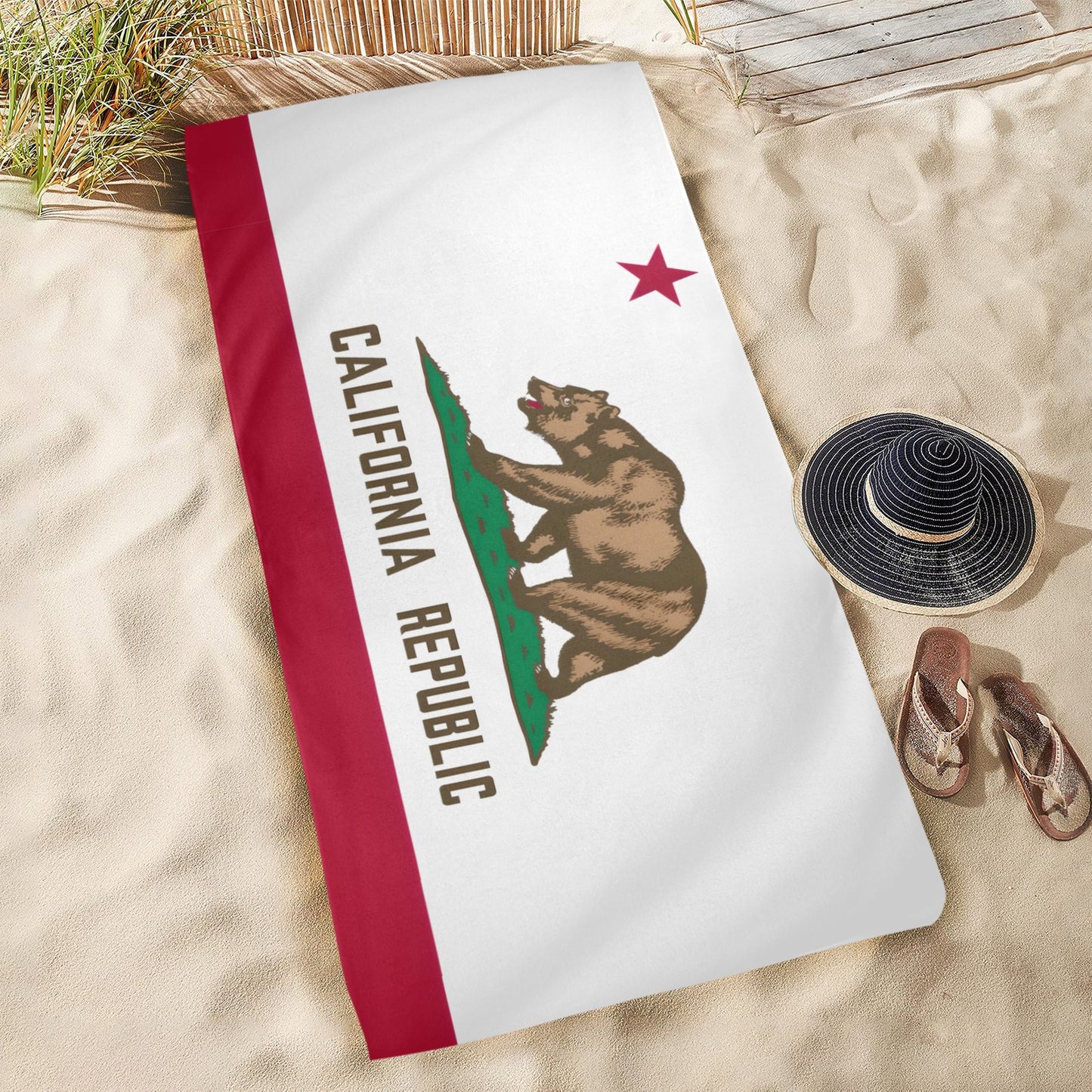 California Flag Beach Towel 31"x71" (Made in USA)