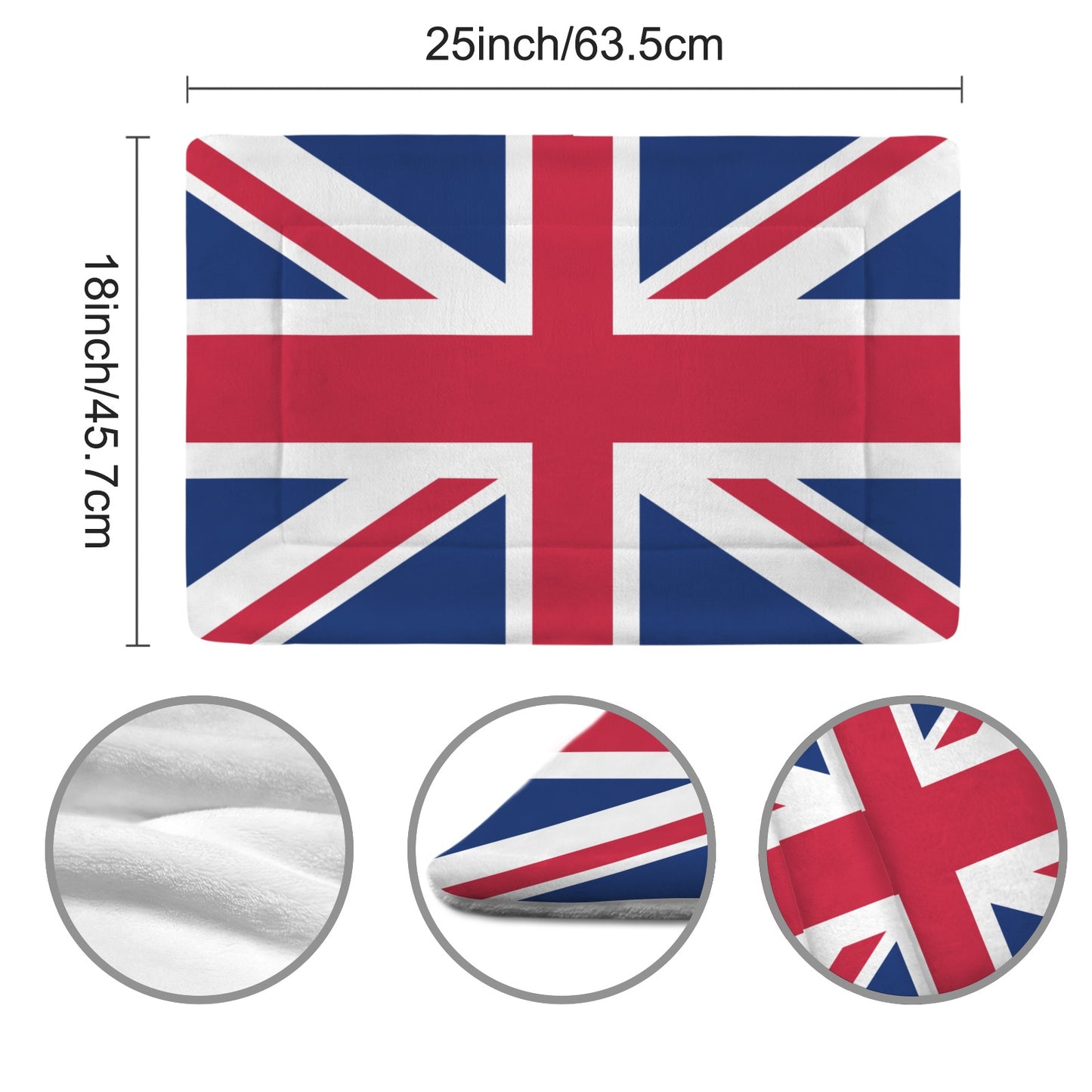UK/Great Britain Flag Inspired Pet Mat 25x18inch (Made in the USA)