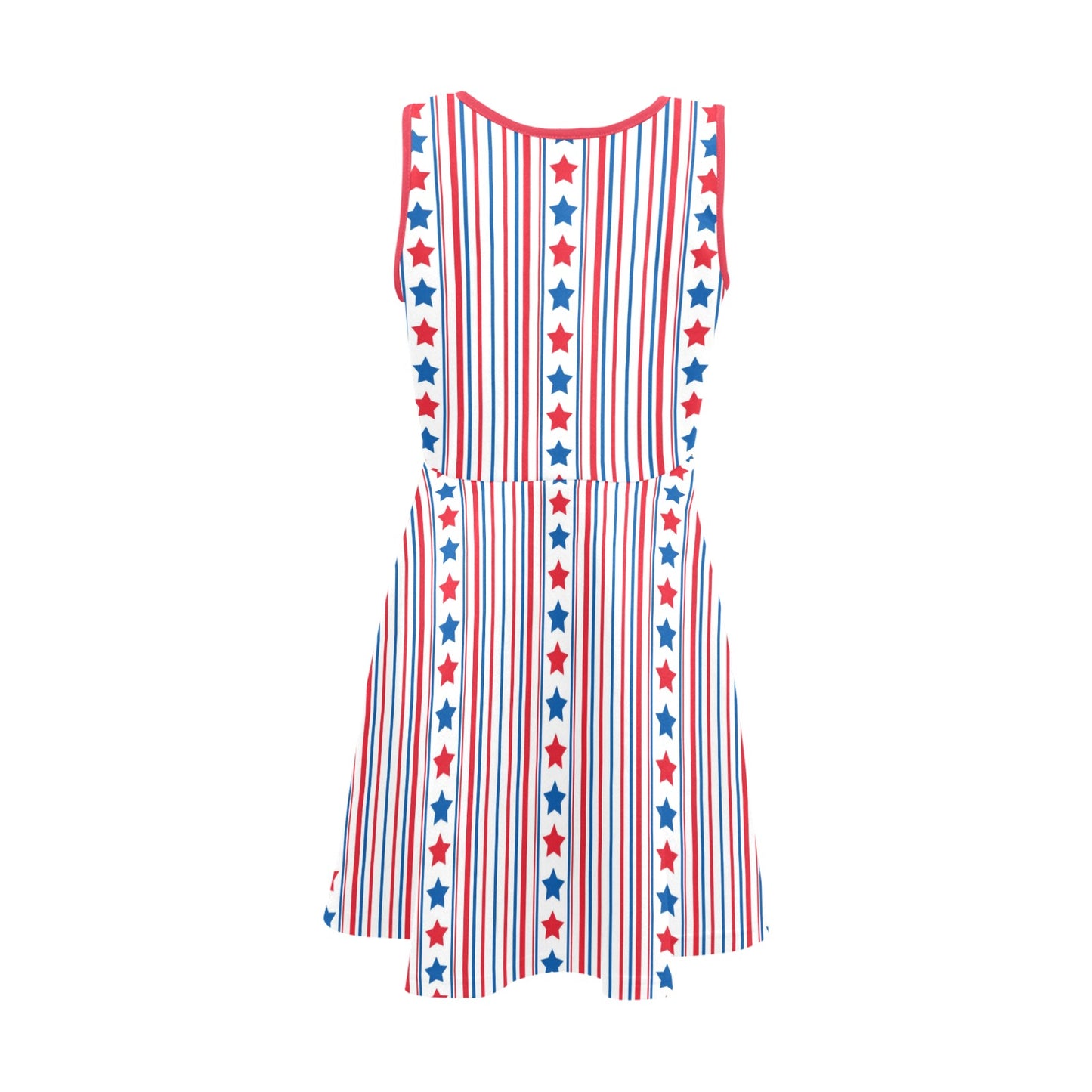 USA/American Flag Inspired Stars & Stripes Pattern Girls' Sleeveless Sundress | Ships from USA