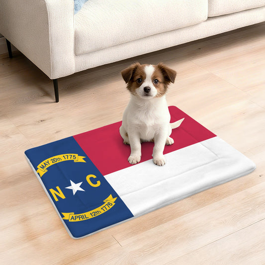 North Carolina Flag Inspired Pet Mat 25x18inch (Made in the USA)