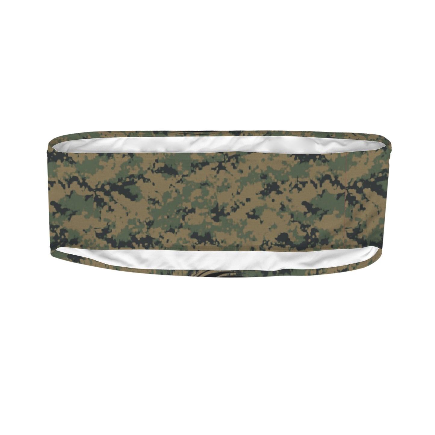 Thin Green Line Flag Inspired Eagle on Digital Camo Bandeau Tube Bikini Top