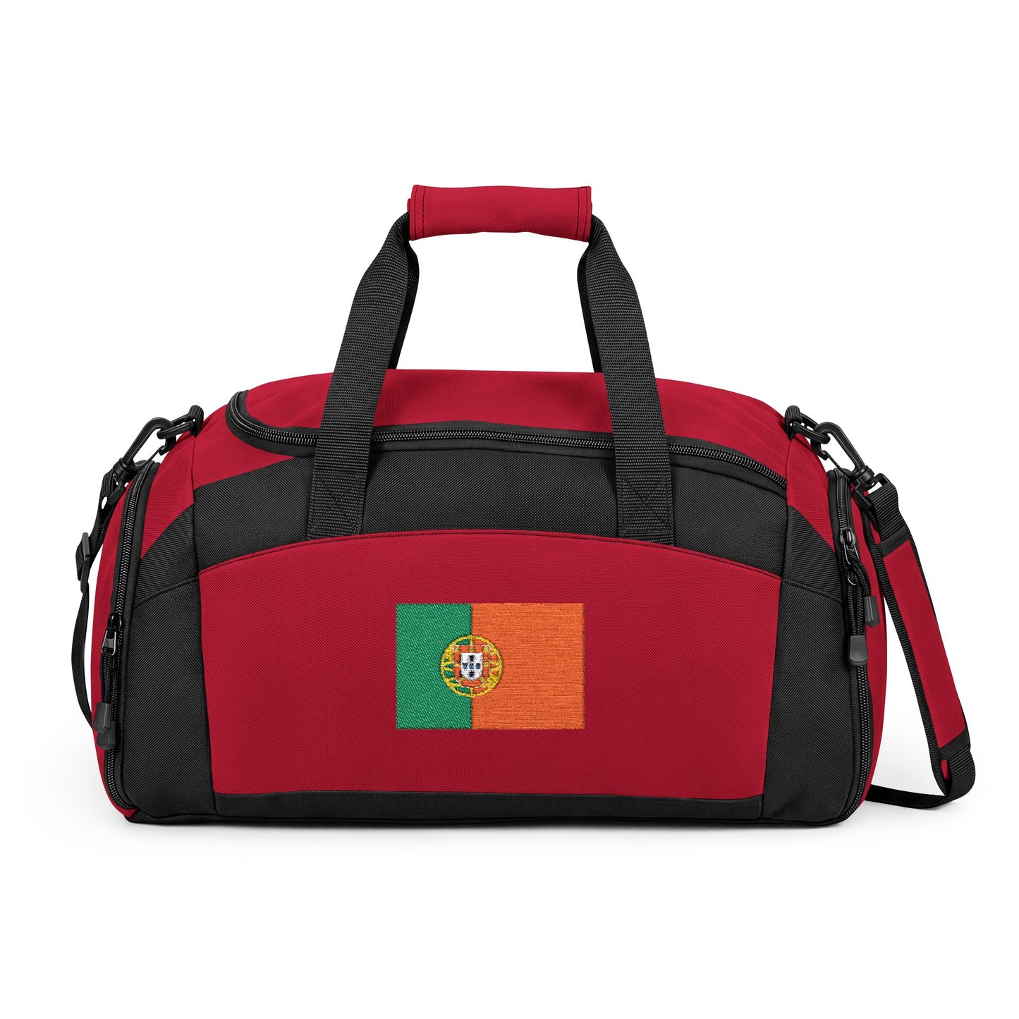 Portugal Flag Gym Bag — Black Duffle with Embroidered Portugal Flag