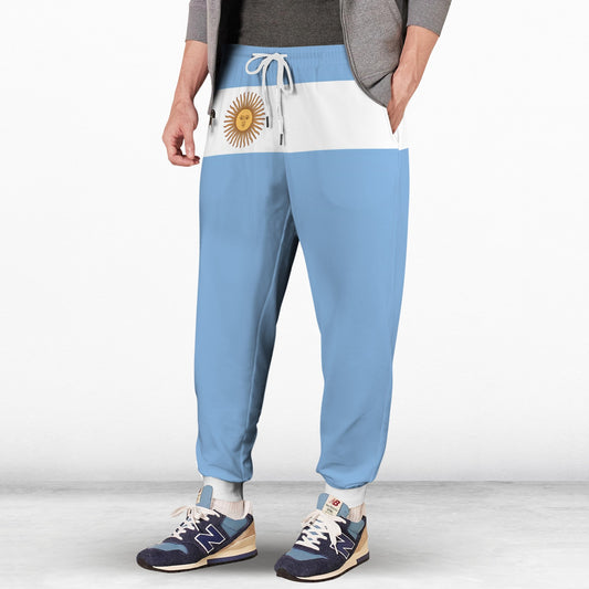 Argentina Flag Inspired Men's Fleece Casual Sweatpants