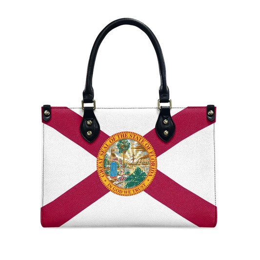 "Luv My Flag handbag featuring Florida state flag design."
