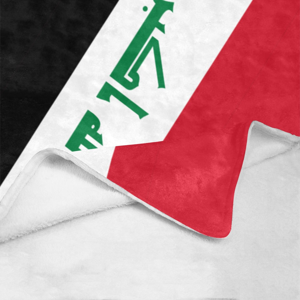 Luv My Flag fleece blanket displaying Iraq flag design.
