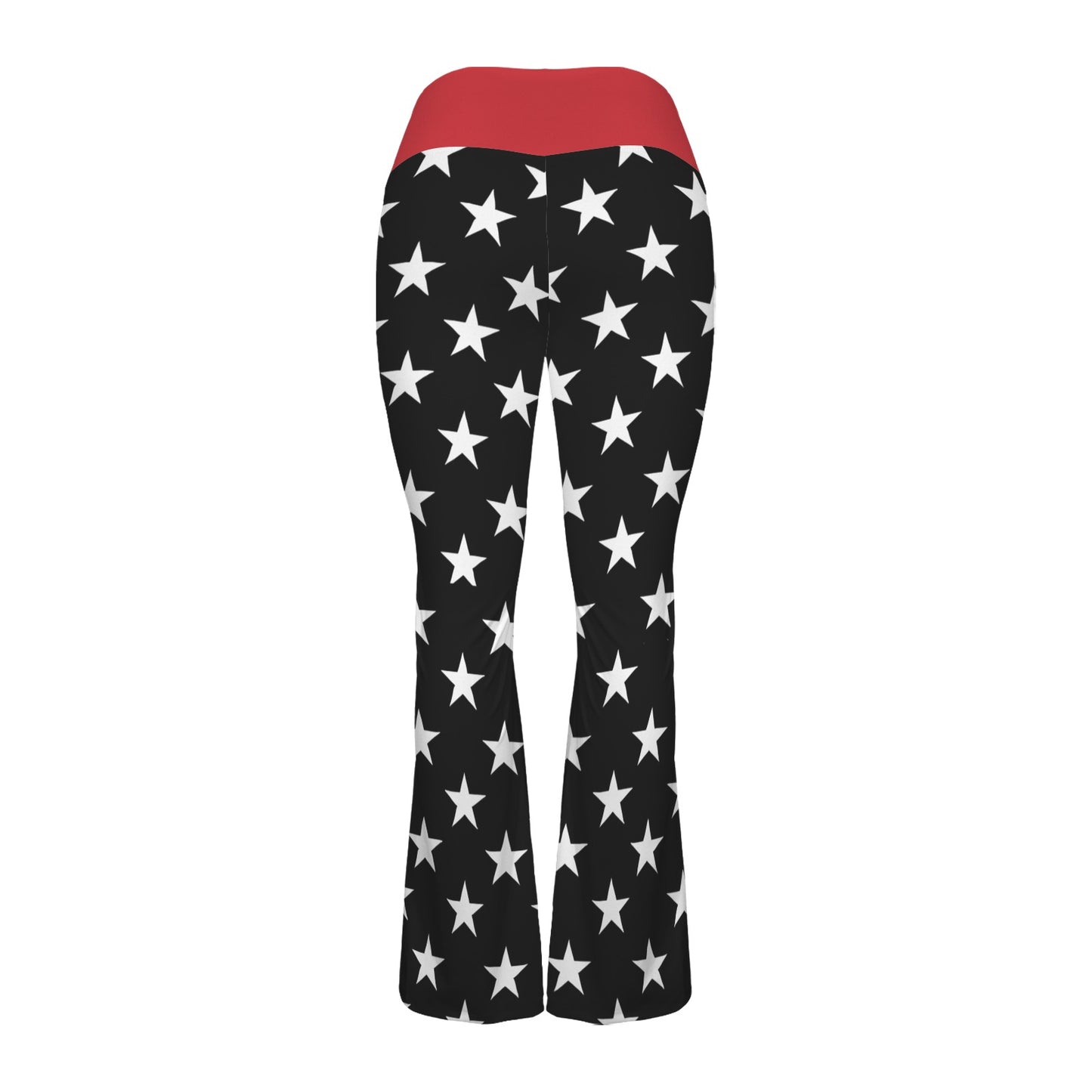 Thin Red Line Flag Inspired Women's V-Crossover High Waisted Flare Leggings