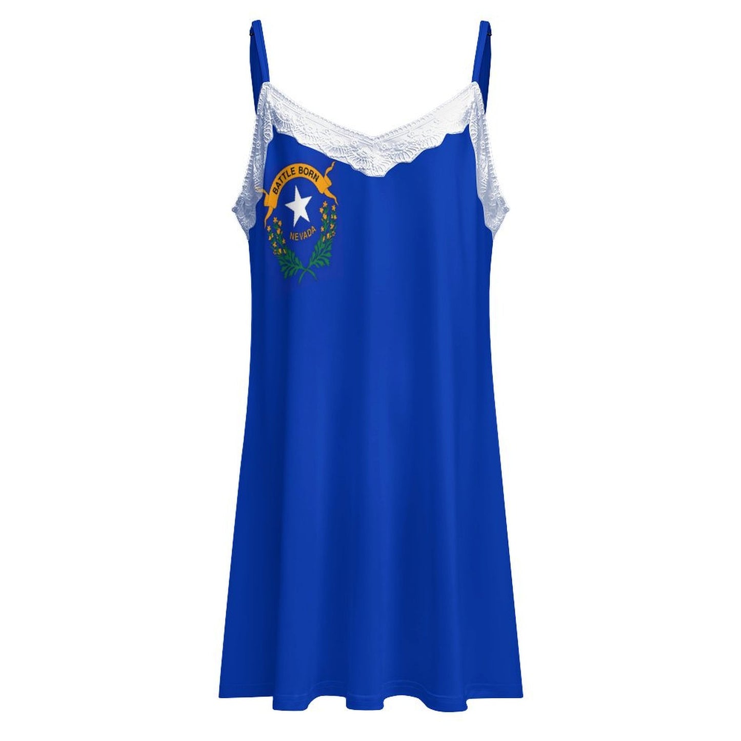 Nevada Flag Inspired Lace Trim Camisole Nightgown