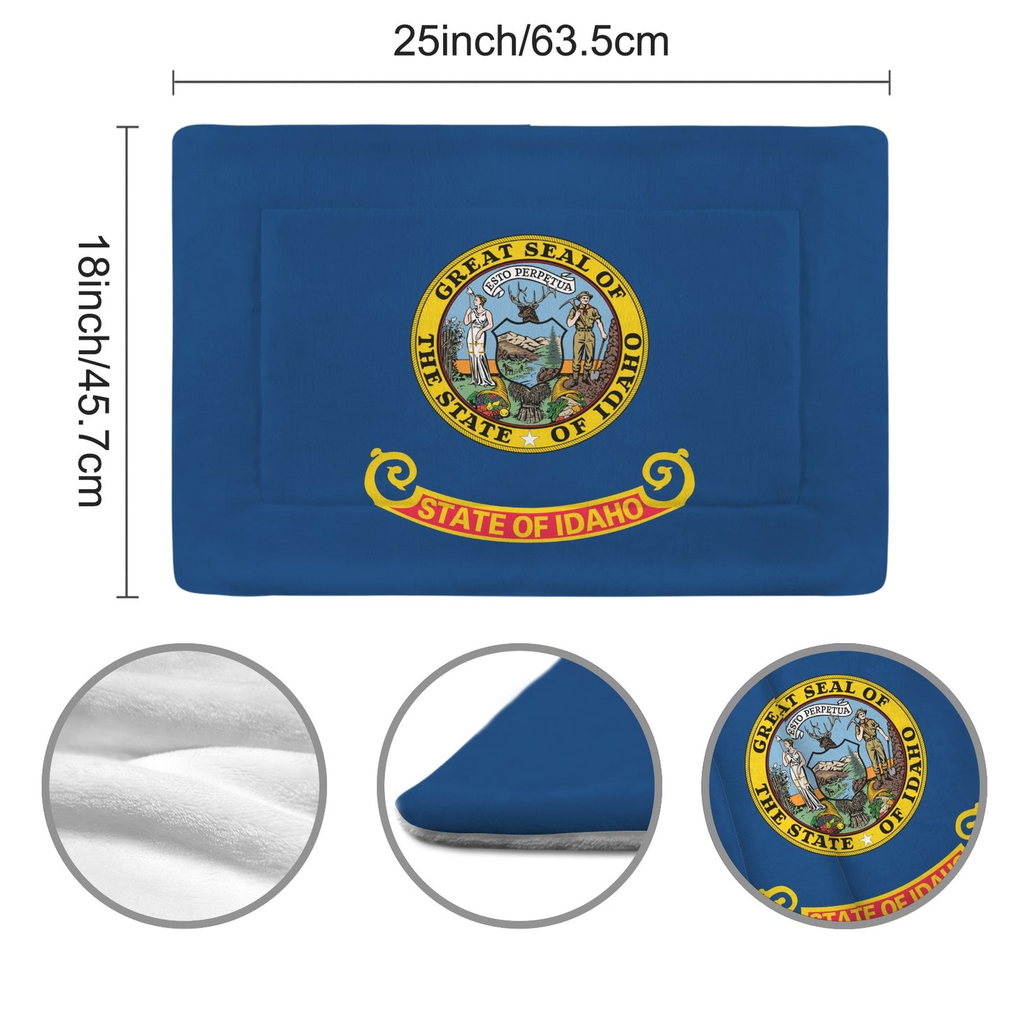 Idaho Flag Inspired Pet Mat 25x18inch (Made in the USA)