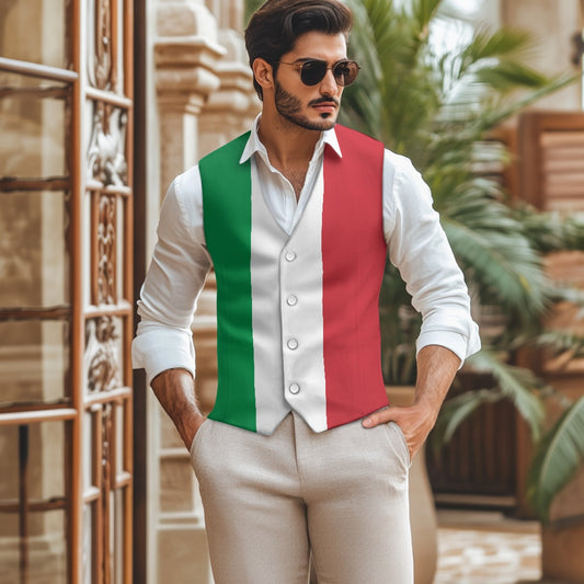 Italy Flag Suit vest jacket