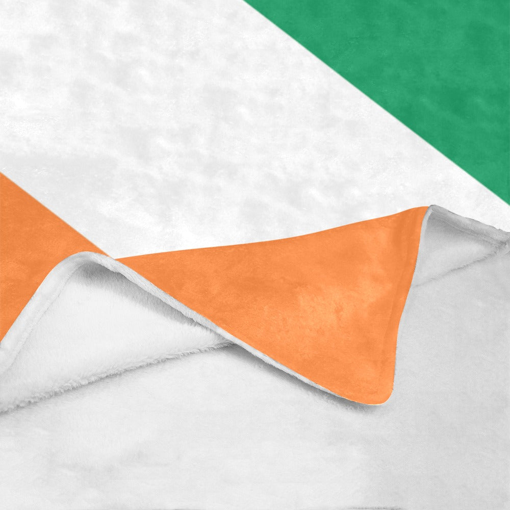 "Luv My Flag fleece blanket with Irish flag design.