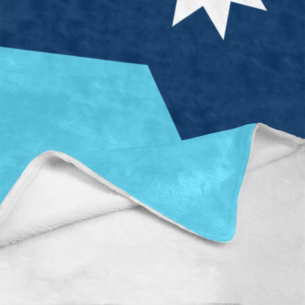 Fleece blanket with star design, Luv My Flag brand.