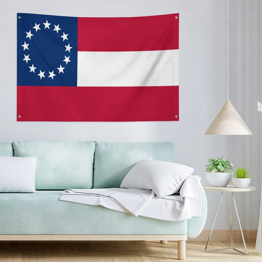 Confederate States Flag Inspired Wall Mount Flag with Four Grommets (35x59 in)
