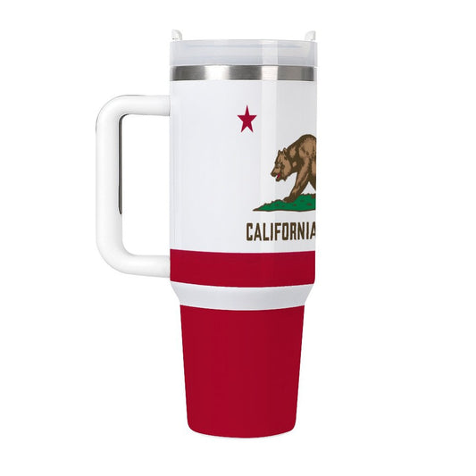 California Flag travel mug tumbler, red variant