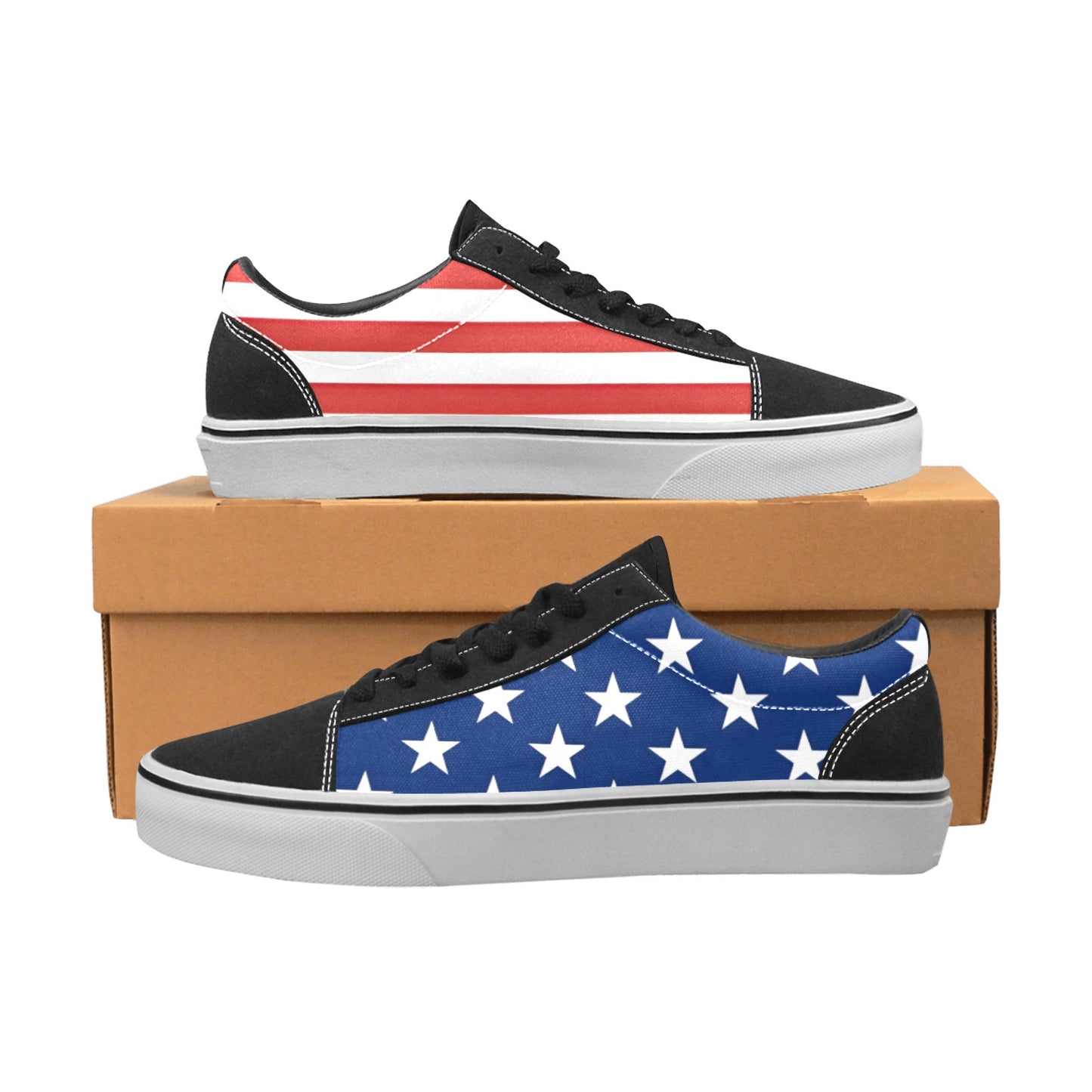 USA/American Flag Inspired Men's Lace-Up Canvas Shoes style-1