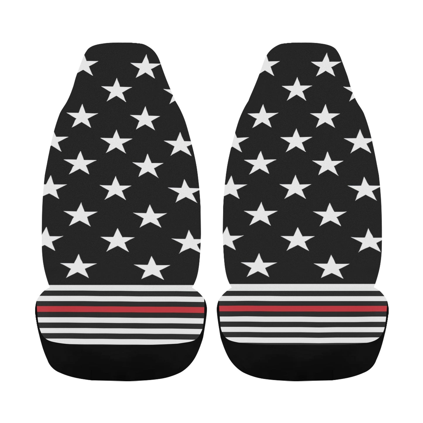 Thin Red Line Flag Car Seat Cover Airbag Compatible(Set of 2)