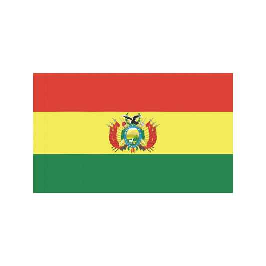 Bolivian flag design by Luv My Flag, vibrant colors.