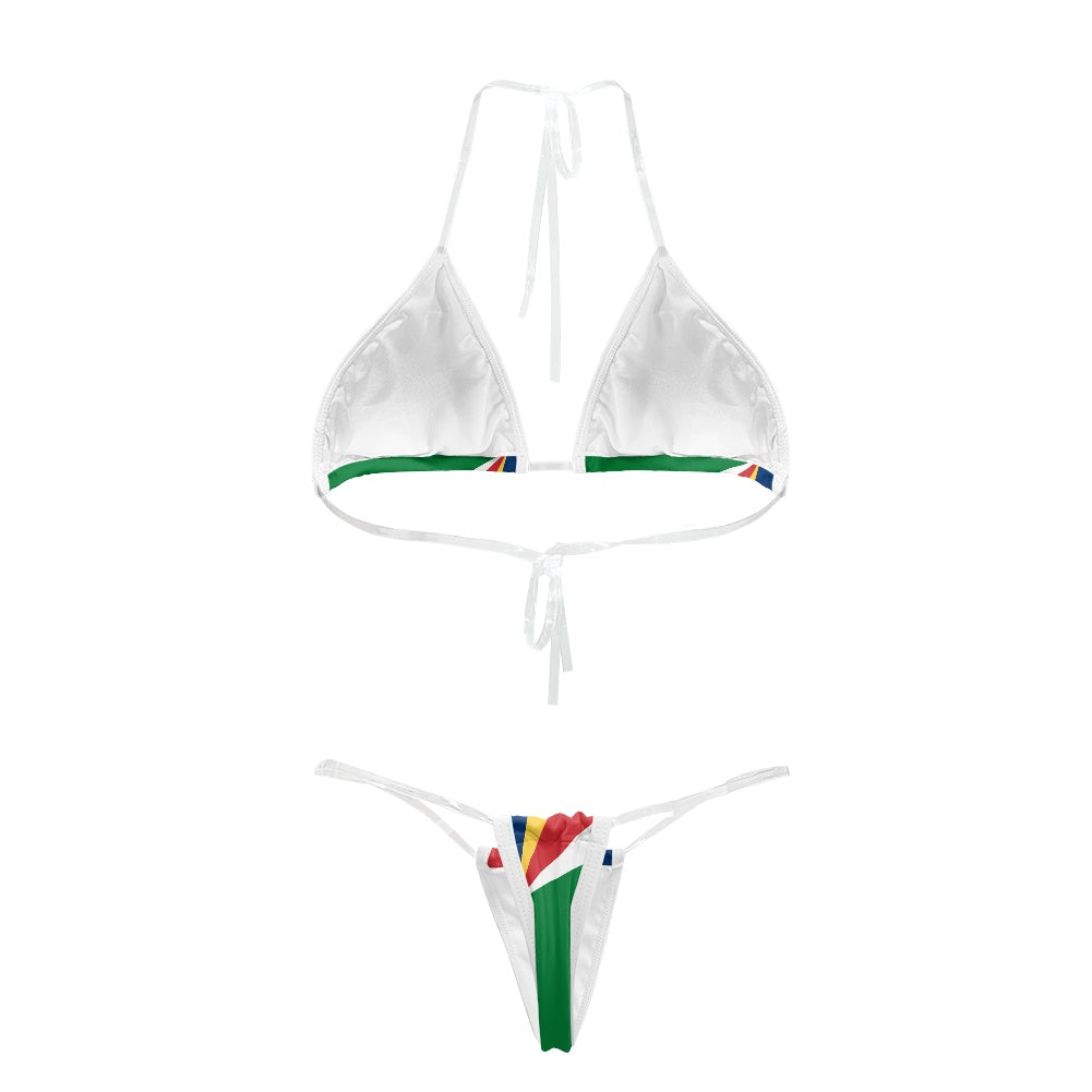 Seychelles Flag Inspired Transparent String Bikini