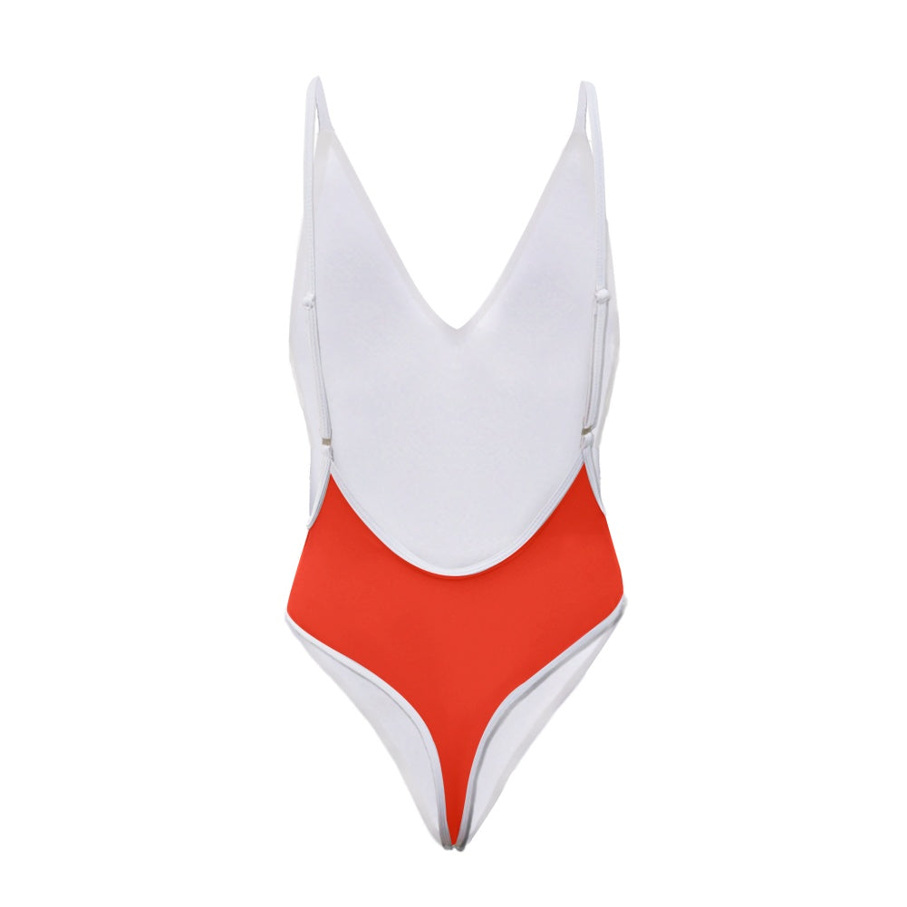 Germany Flag Inspired One-Piece Thong Swimsuit