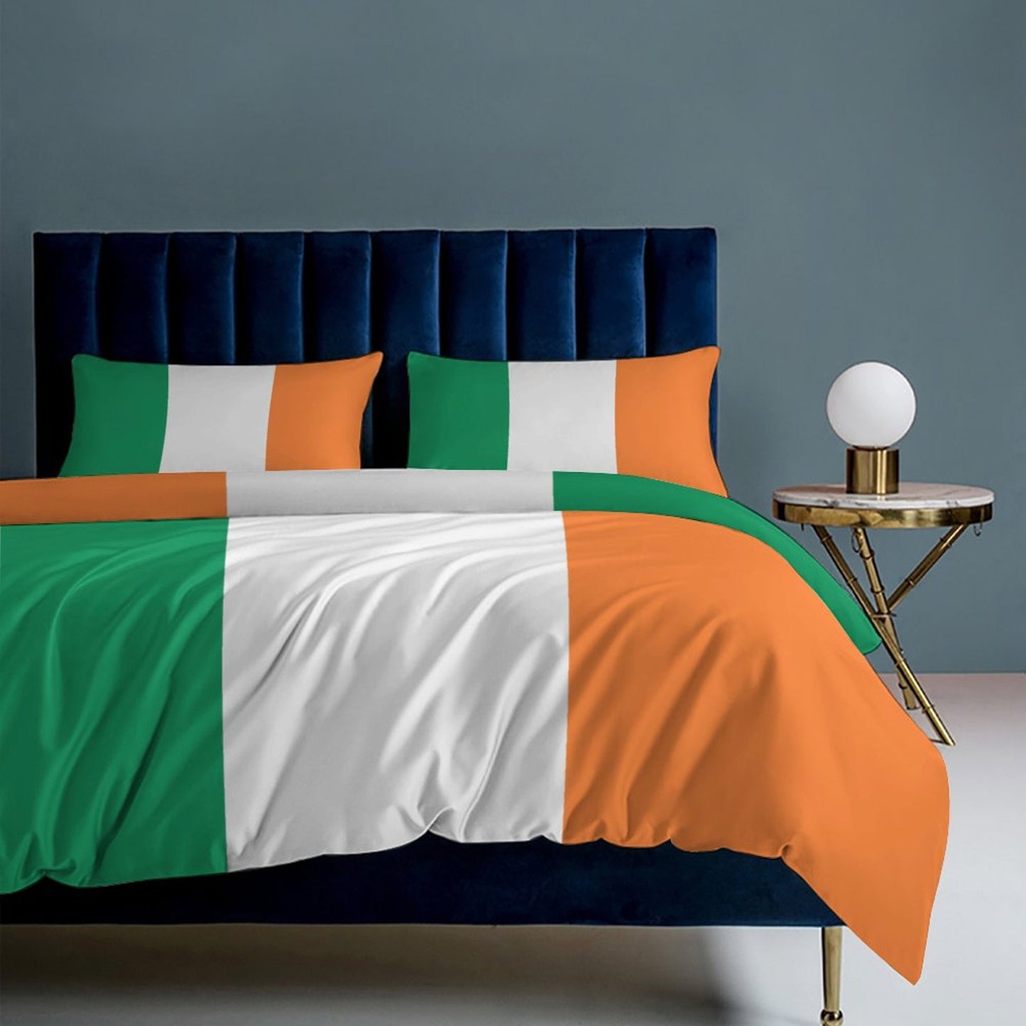 Ireland Flag Inspired 3-Piece Bedding Set (1 Duvet Cover + 2 Pillow Shams) – 102"×90"