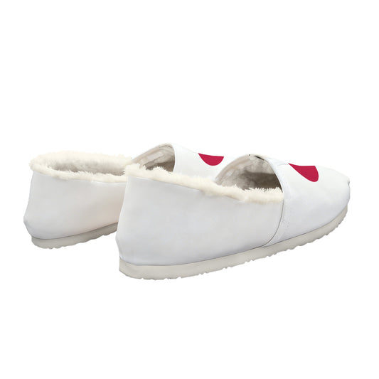 Japan Flag Inspired Women's Fleece-Lined Canvas Slip-On