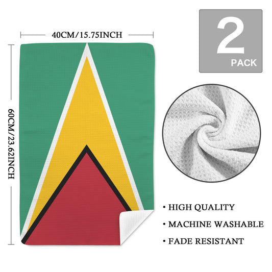 Guyana Flag Inspired Kitchen Towel 40X60cm (Pack of 2) | Printed In the USA