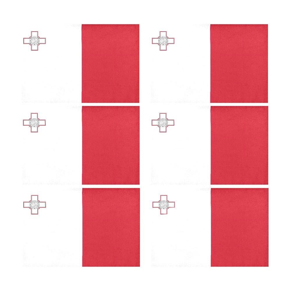 Malta Flag Placemats 12" x 18" (Set of 6)