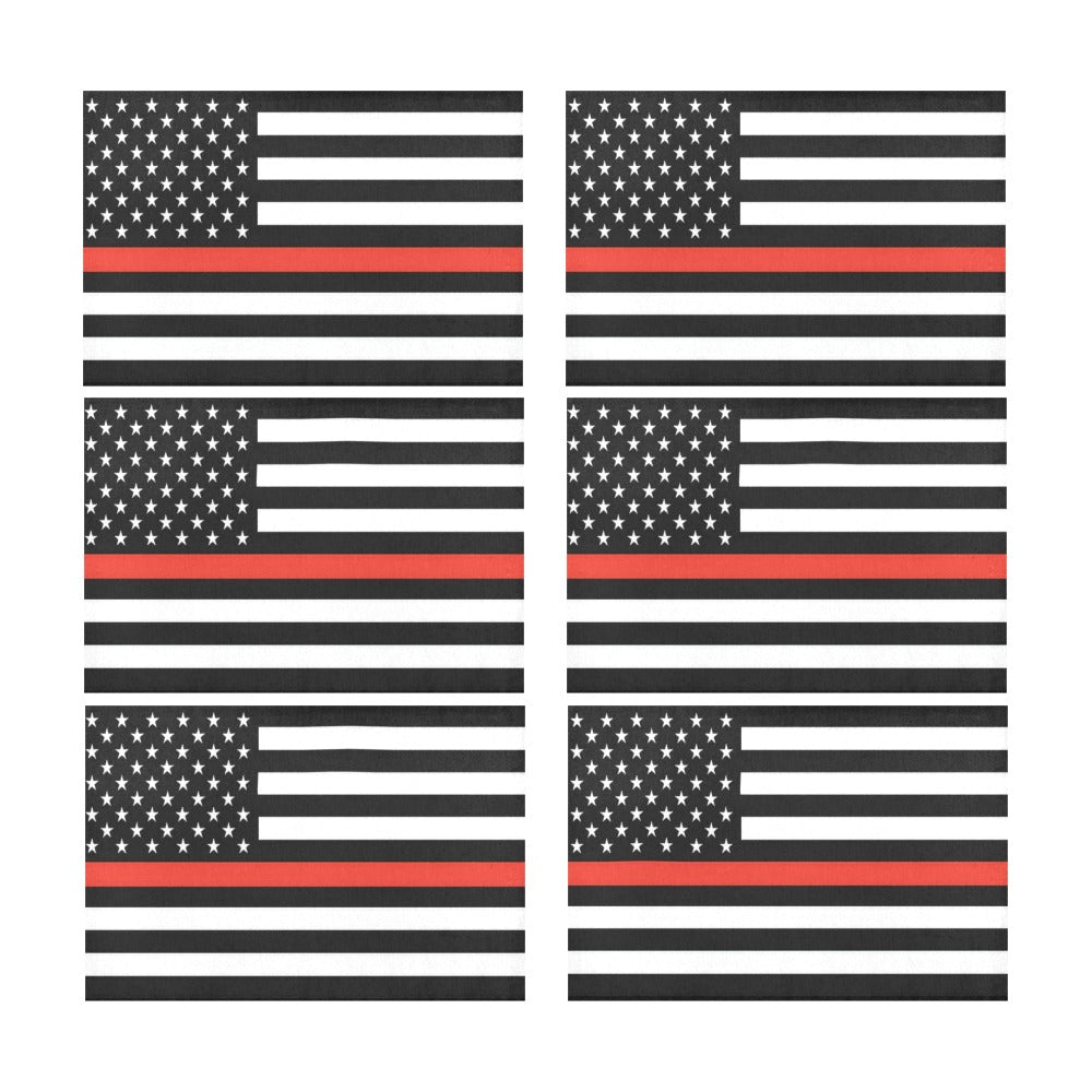 Thin Red Line Flag Placemats 12" x 18" (Set of 6)