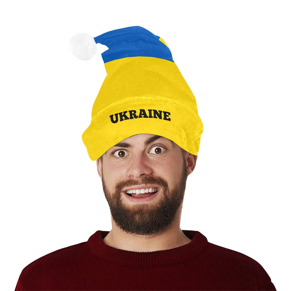 Ukraine Flag Christmas Santa Hat