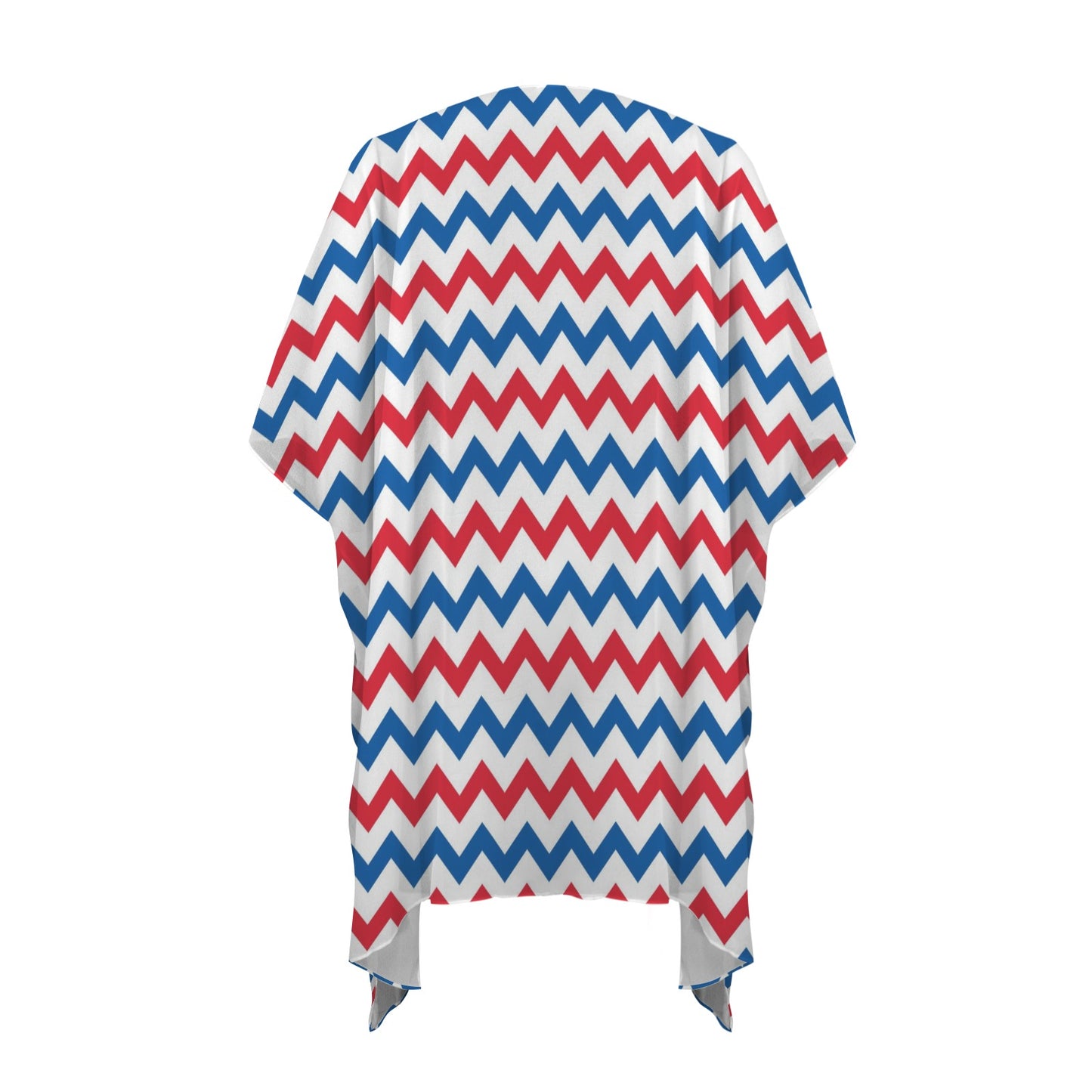 USA/American Flag Inspired Chevron Pattern Women's Long Cover Up