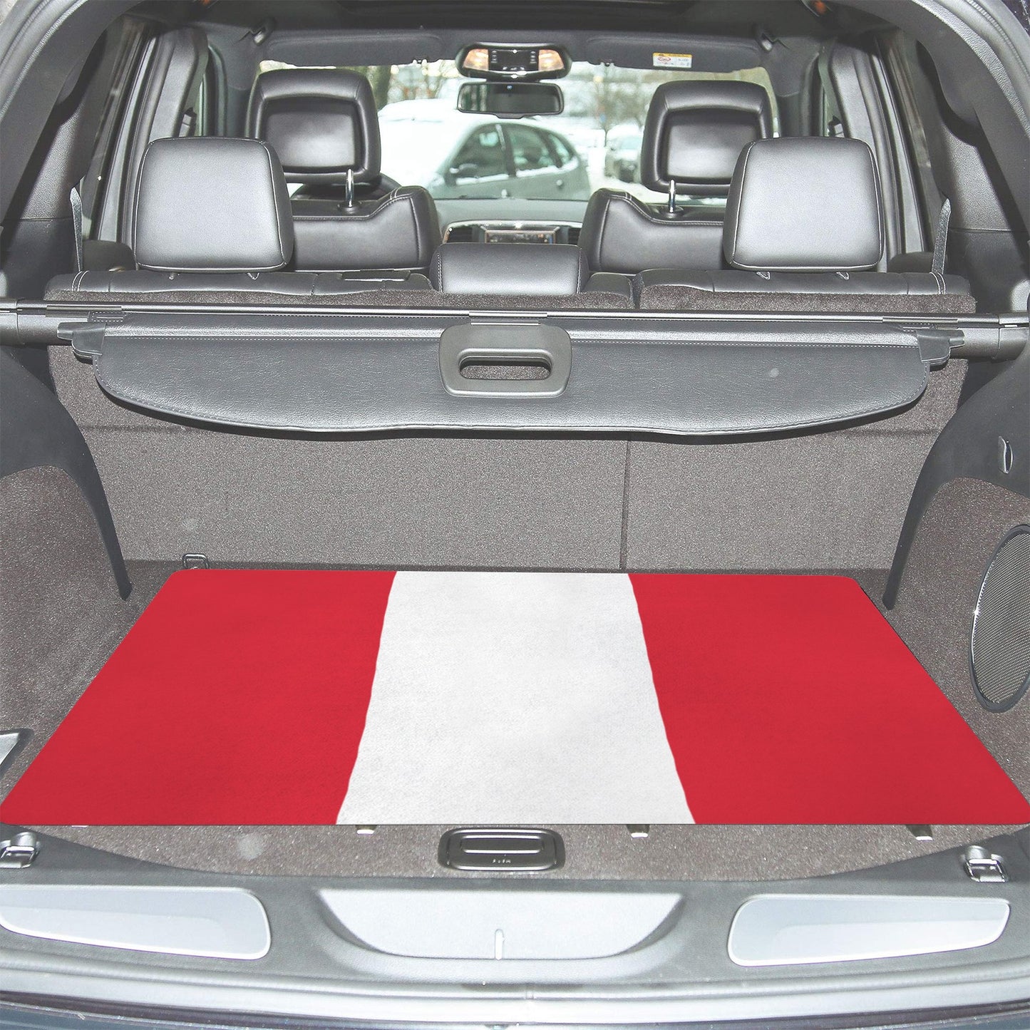 Peru Flag Inspired Car Trunk Mat 100 × 75 cm / 39.4 × 30 in Printed in the USA