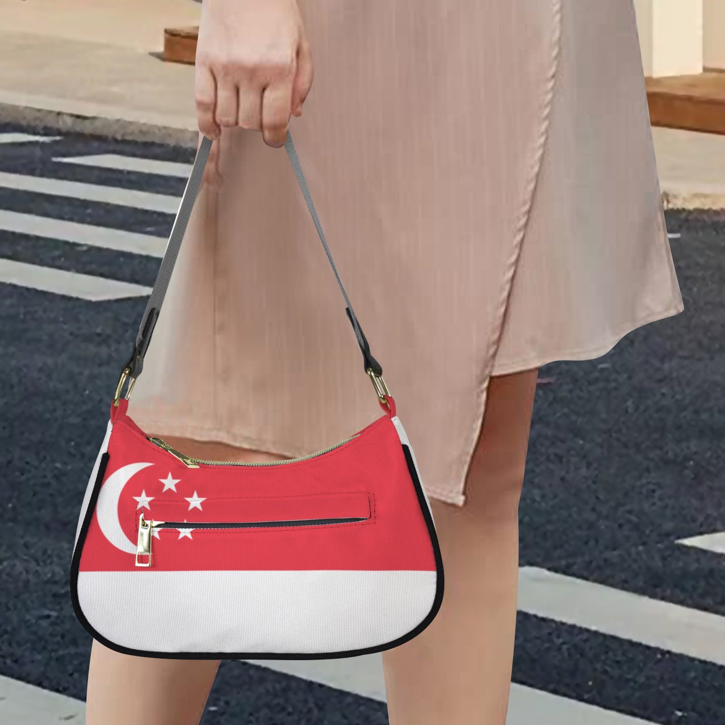 Singapore Flag Inspired Women's Shoulder Bag