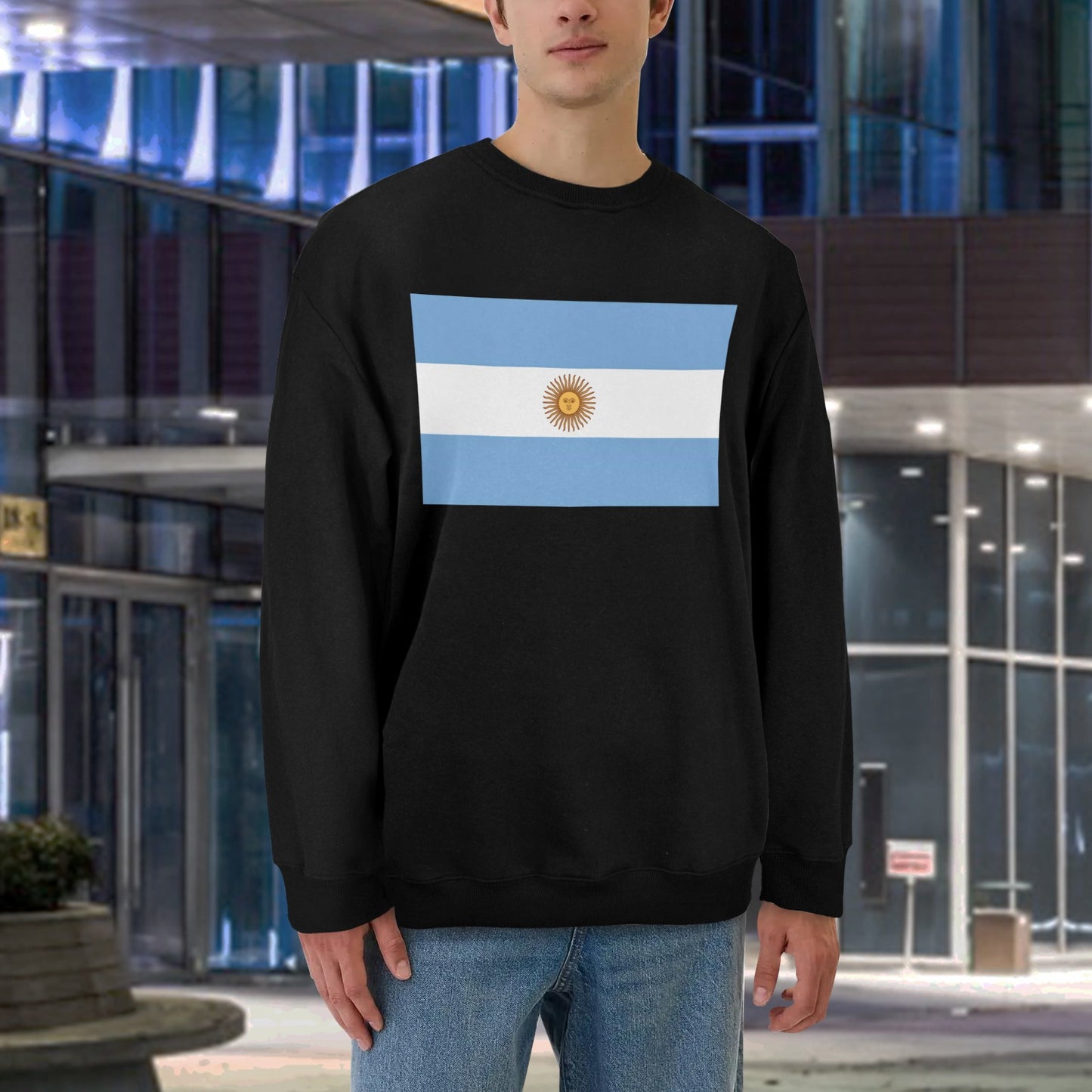 Argentina Flag Unisex Fleece Sweatshirt (Made in the USA)