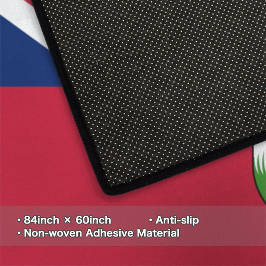 Bermuda Flag Inspired 84x60 Inch Area Rug with Black Binding (Made in the USA)