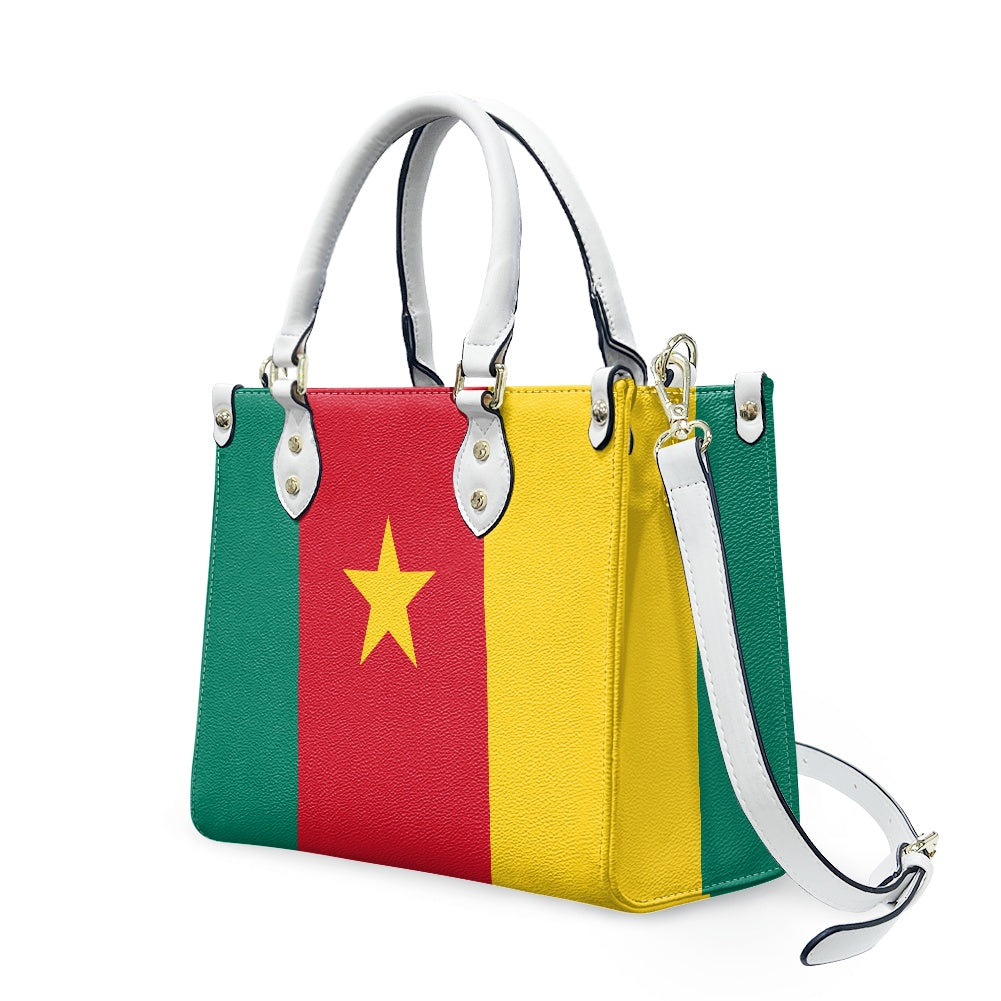 Luv My Flag handbag featuring Cameroon flag-inspired design.