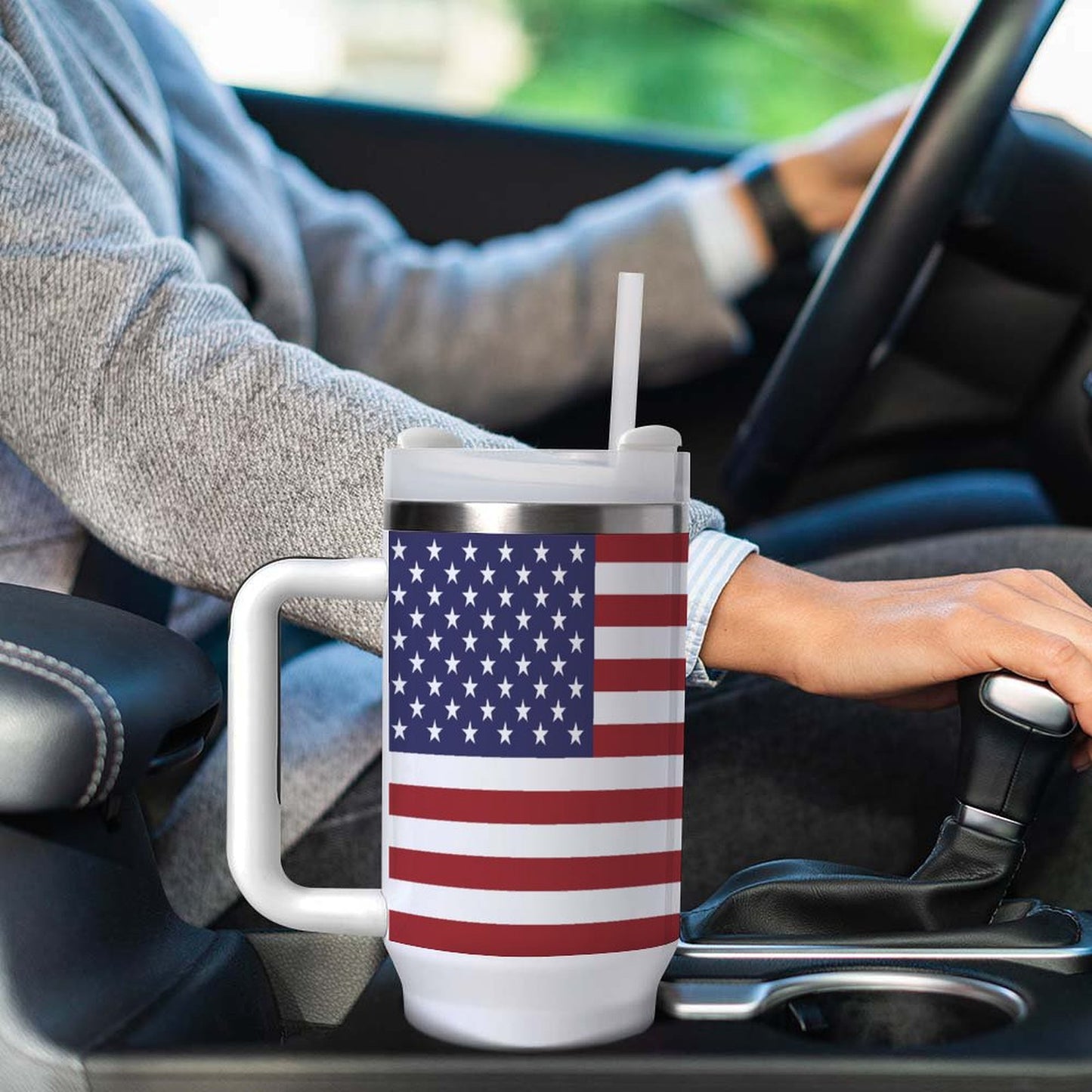 USA Flag 40 oz Stainless Steel Tumbler - Made in America