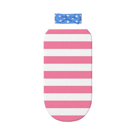USA/American Flag Inspired Baby Swaddle Sack with Baby Headband (light colors)