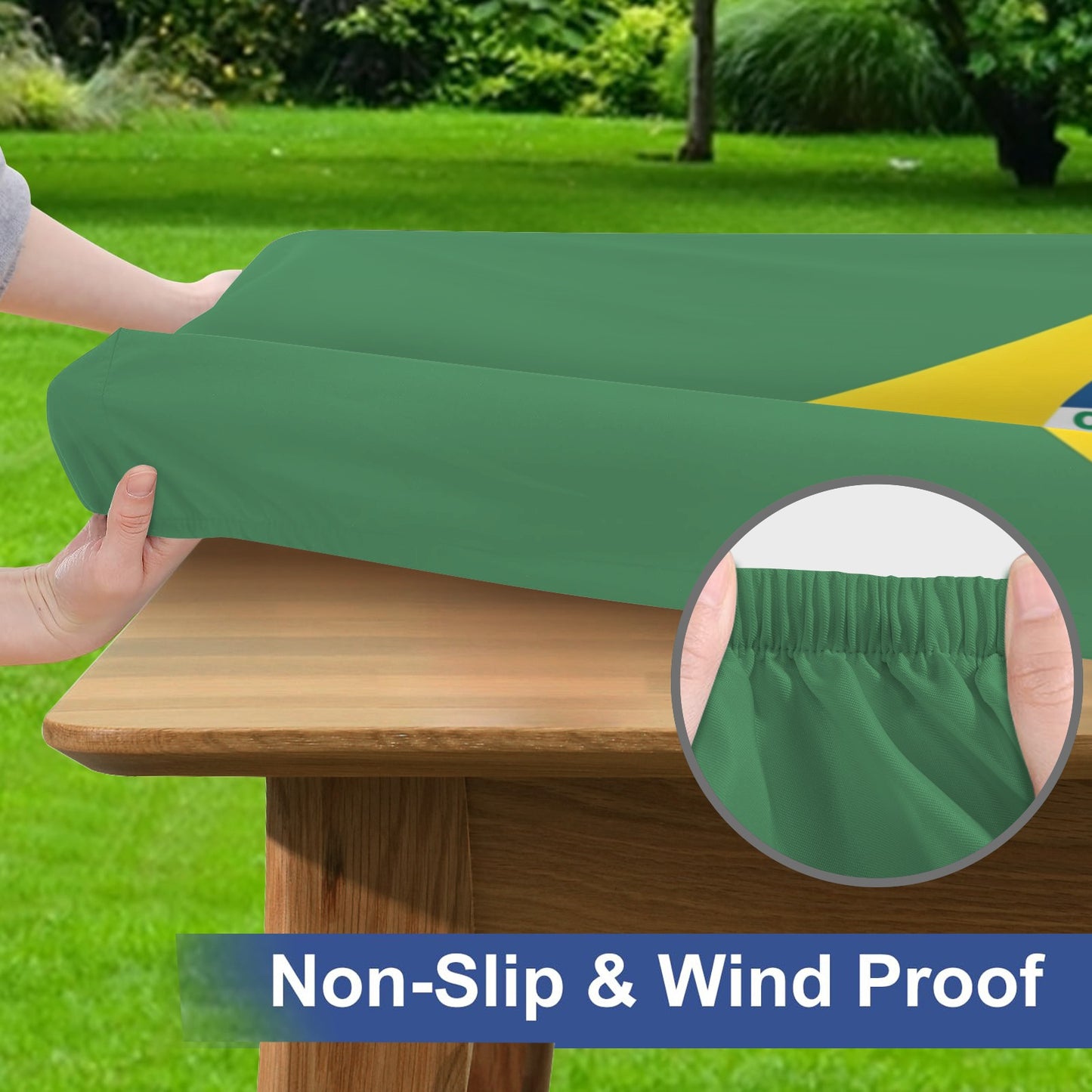 Brazil Flag Picnic Table Cover (72" x 30") (Made in the USA)