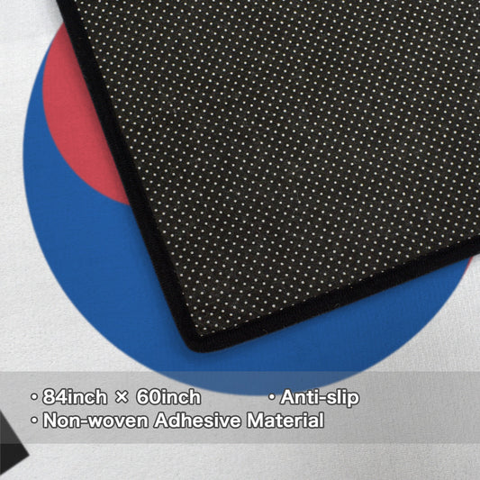 South Korea Flag Inspired 84x60 Inch Area Rug with Black Binding (Made in the USA)