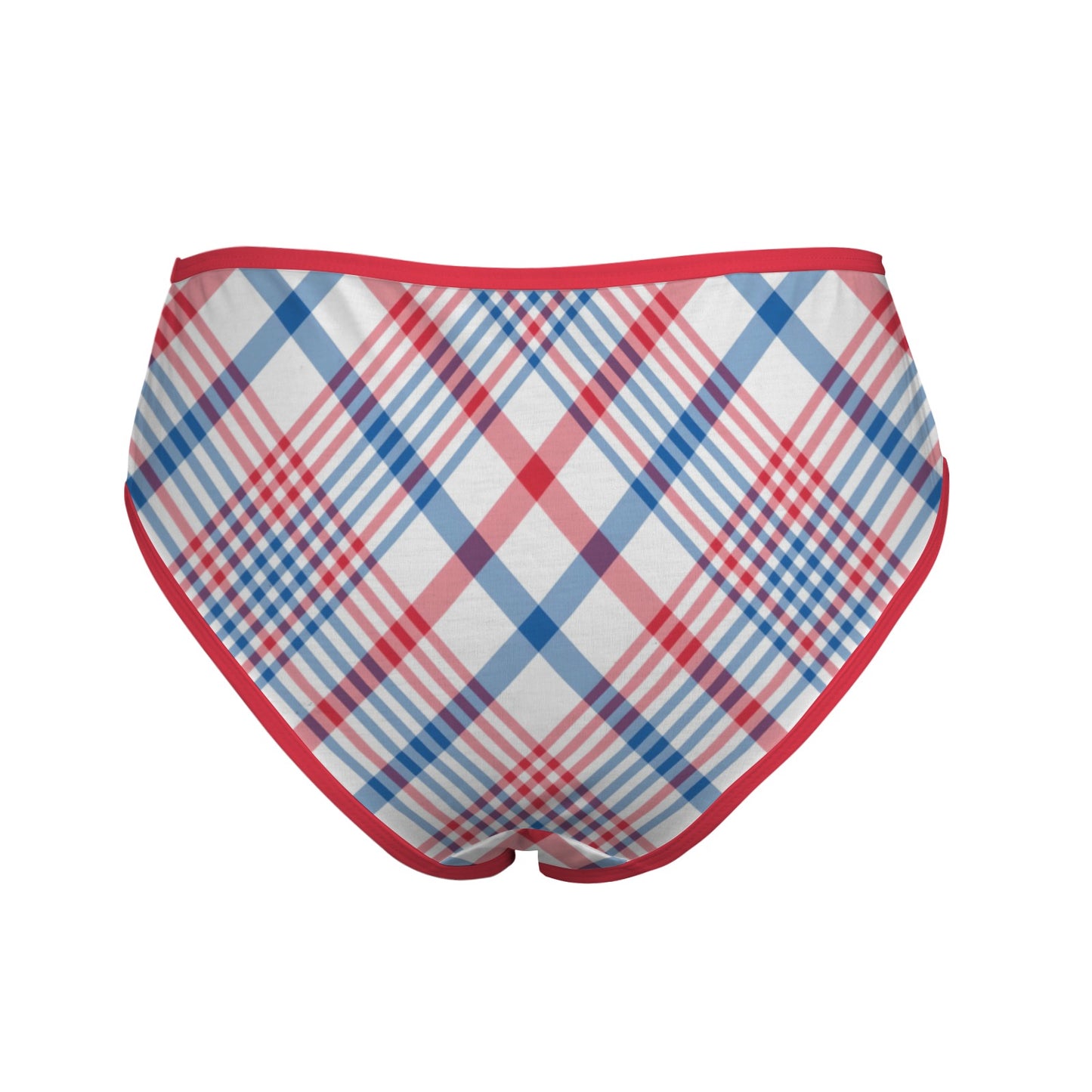 USA/American Flag Inspired Plaid Pattern Women's High Waisted Brief