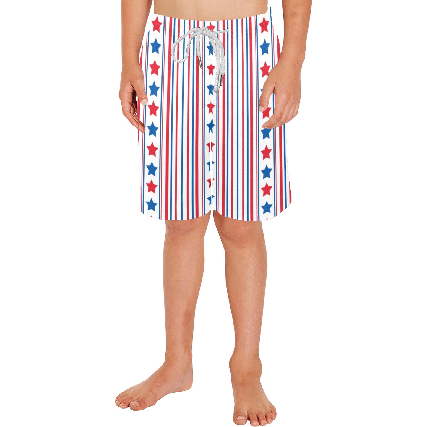 USA/American Flag Inspired Pattern Boys Beach Shorts