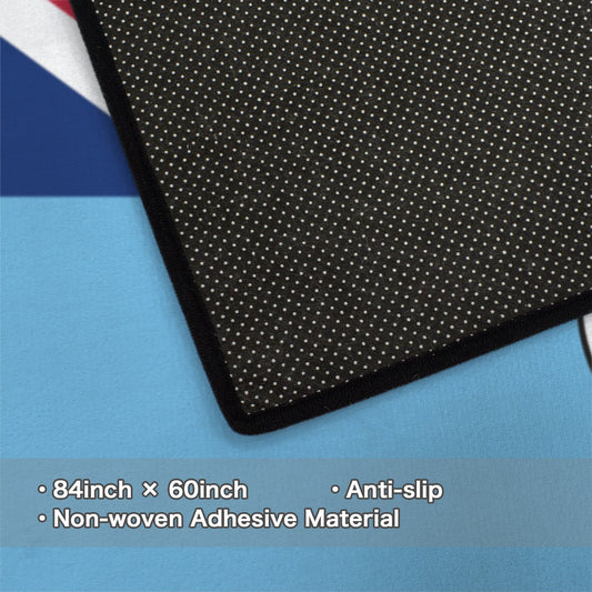 Fiji Flag Inspired 84x60 Inch Area Rug with Black Binding (Made in the USA)