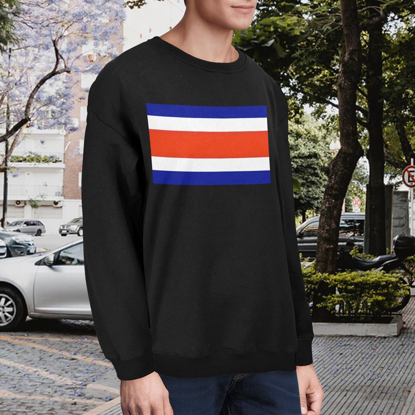 Costa Rica Flag Unisex Fleece Sweatshirt (Made in the USA)