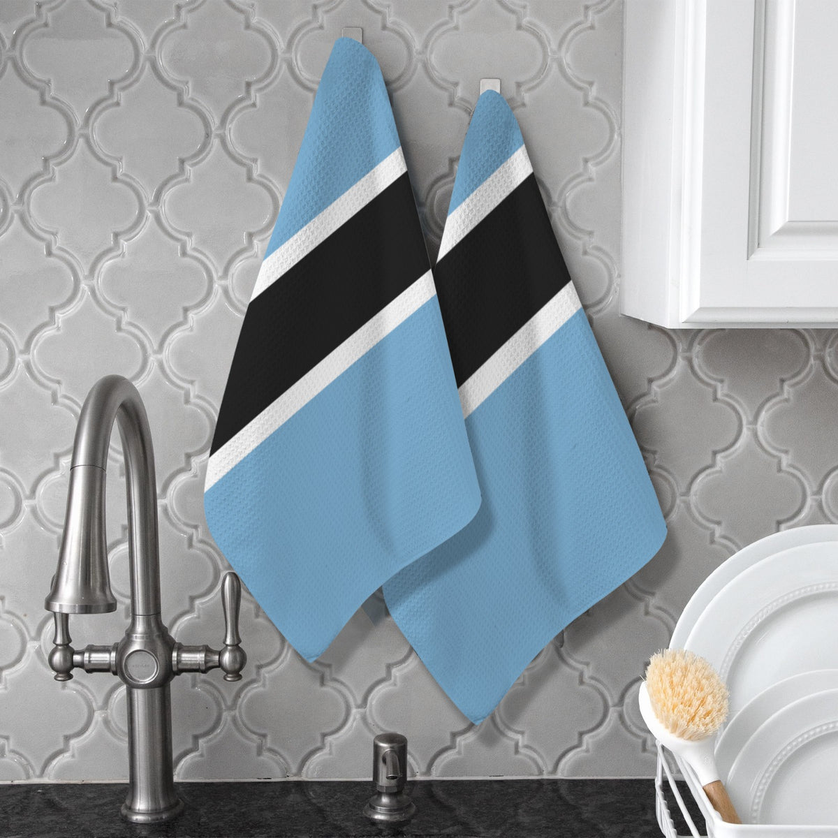 Botswana Flag Inspired Kitchen Towel 40X60cm (Pack of 2) | Printed In the USA