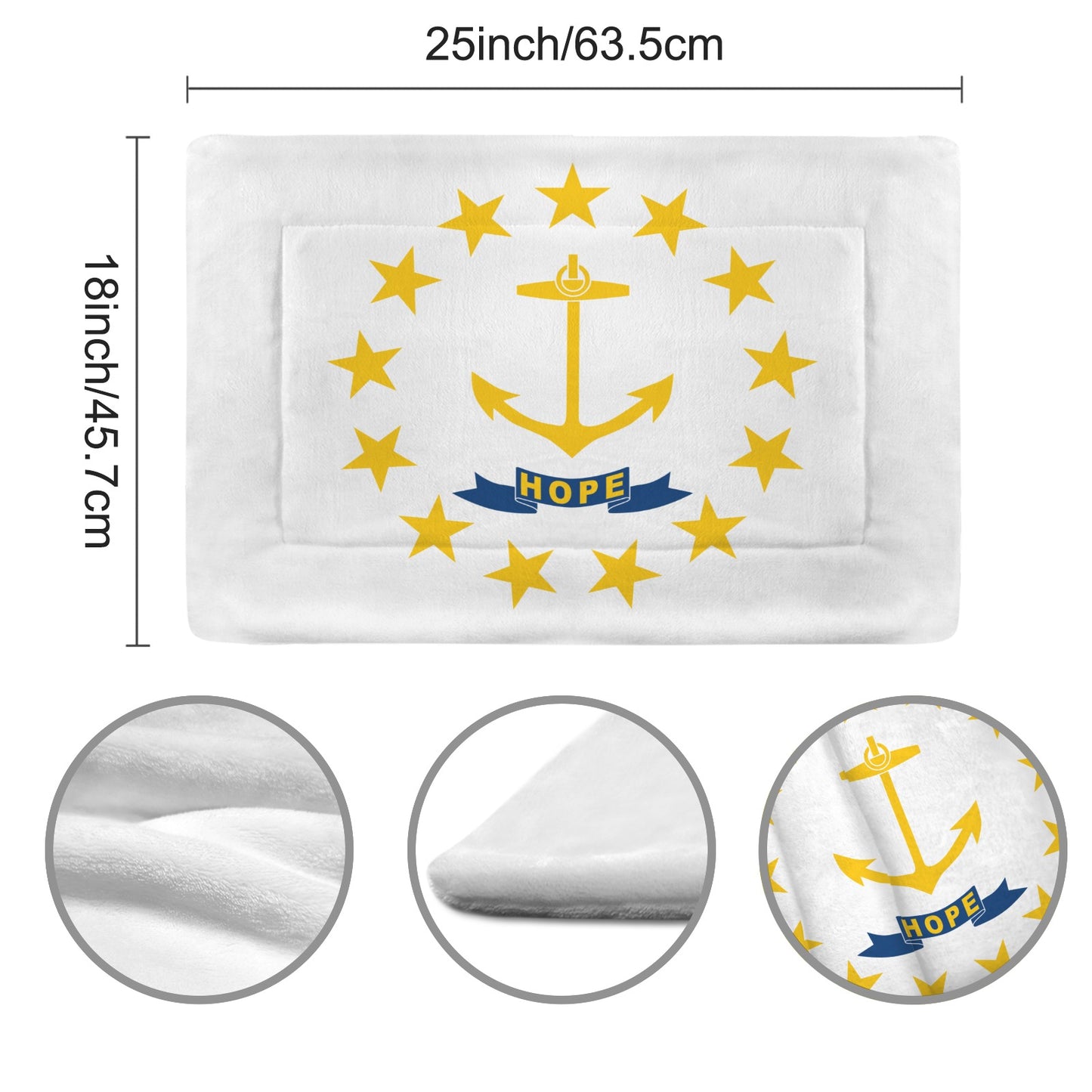 Rhode Island Flag Inspired Pet Mat 25x18inch (Made in the USA)