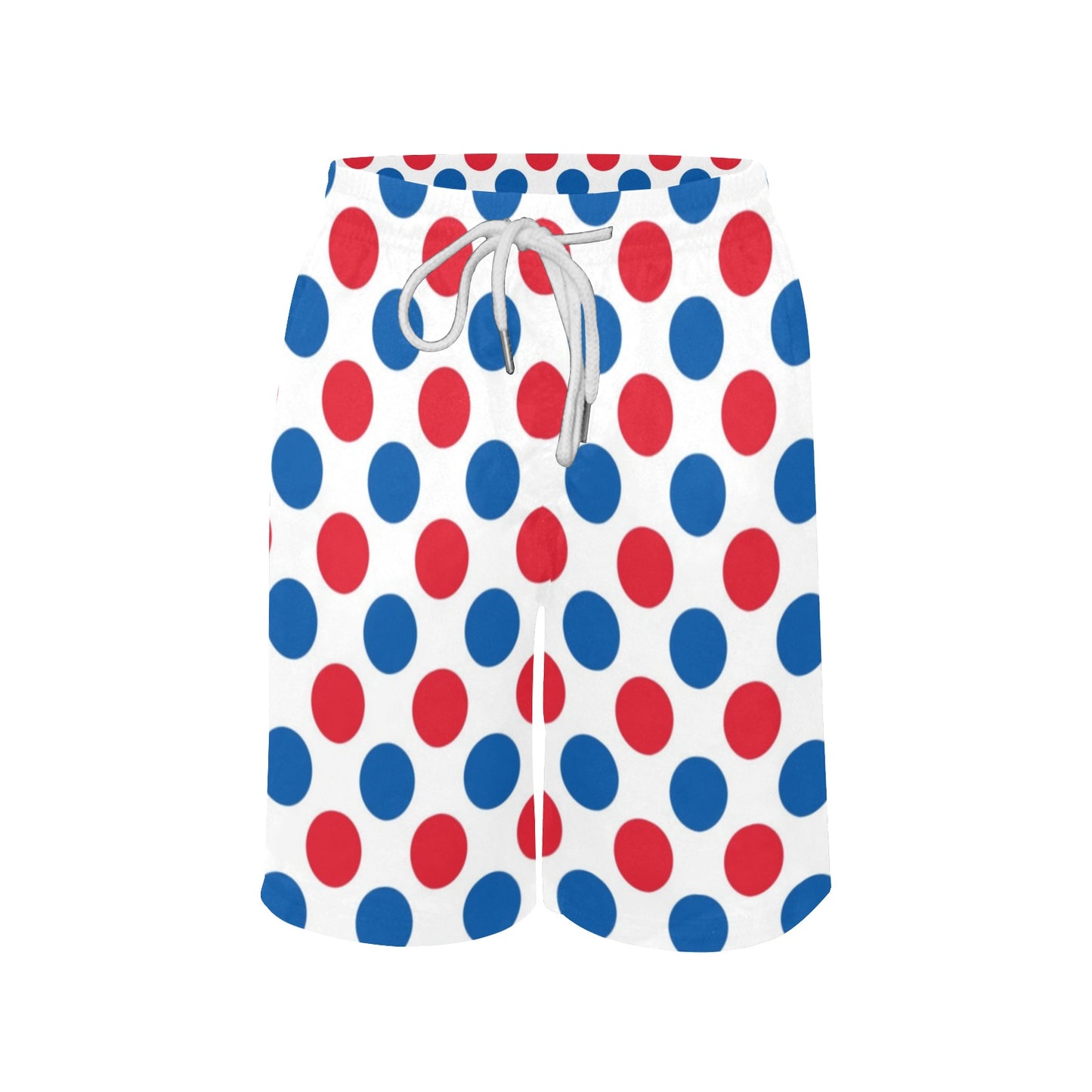 USA/American Flag Inspired Polka Dot Pattern Boys Beach Shorts