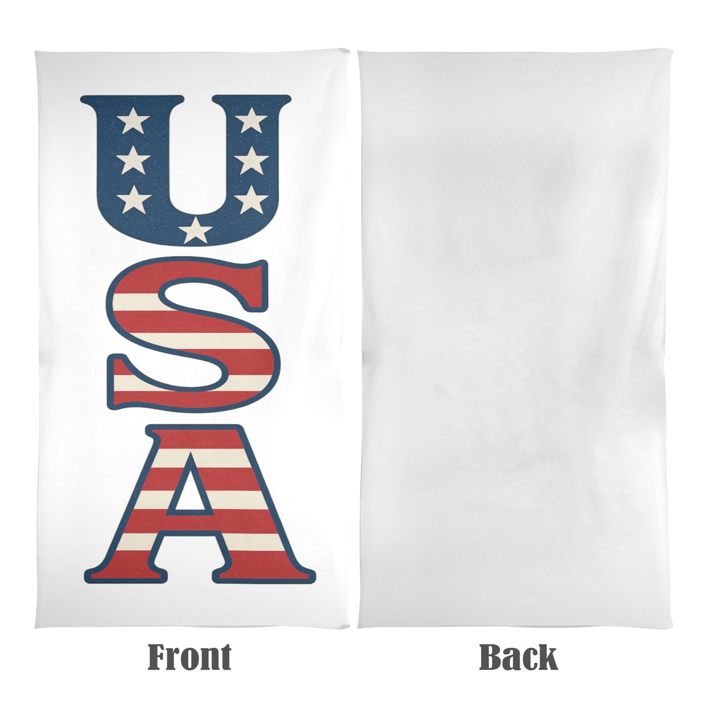 USA/Americna Flag Inspired "USA" Beach Towel 31"x71" (Made in USA)